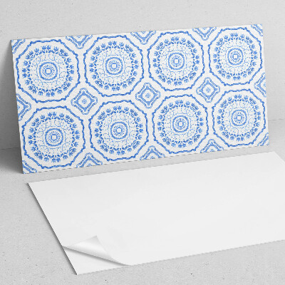 Square wall panel Floral pattern in circles