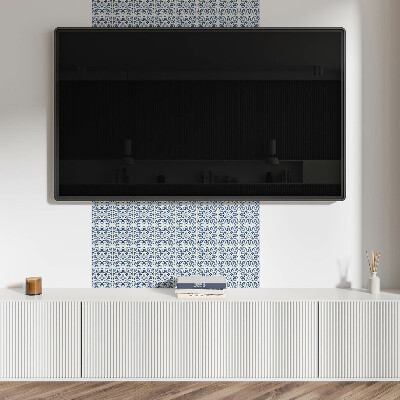 Square tv wall panel Floral pattern in tiles