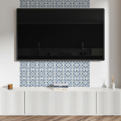 Square tv wall panel Floral pattern in tiles
