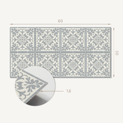 Pvc wall panel Floral pattern on tiles