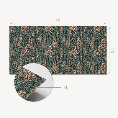 Square tv wall panel 2D leaf pattern