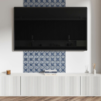 Square tv wall panel Floral pattern on the background