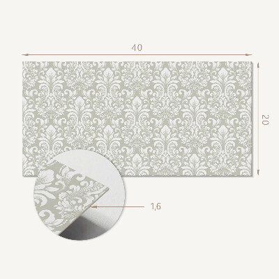 Square tv wall panel Plant pattern with ornaments