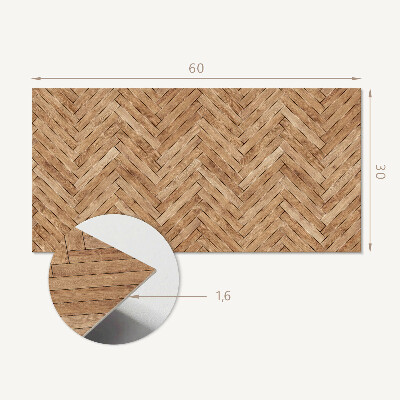Square wall panel Herringbone board pattern