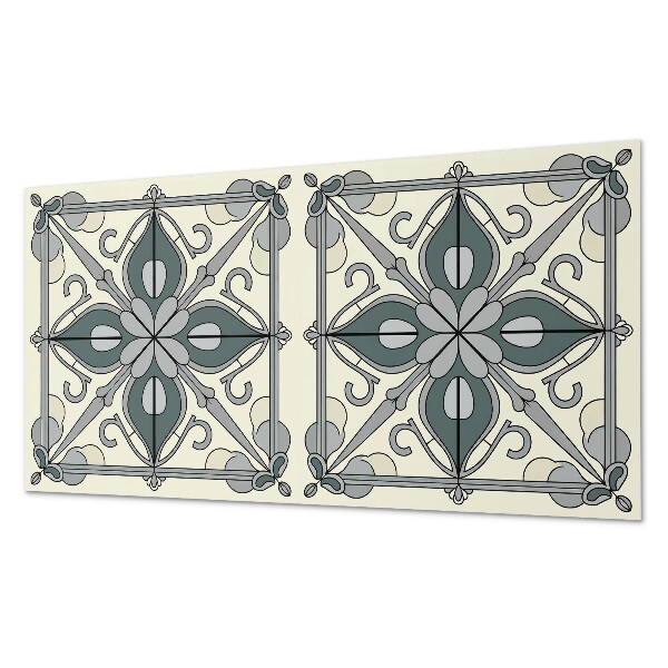 Square tv wall panel Floral pattern with ornaments