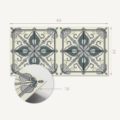 Square tv wall panel Floral pattern with ornaments