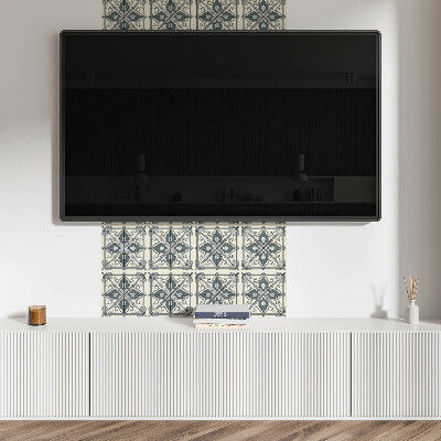 Square tv wall panel Floral pattern with ornaments