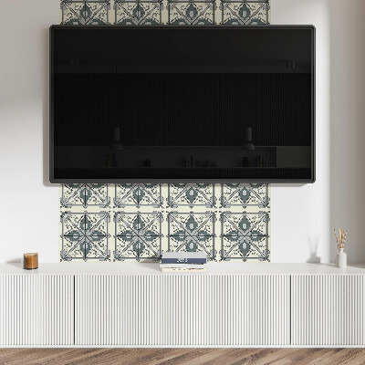 Square tv wall panel Floral pattern with ornaments