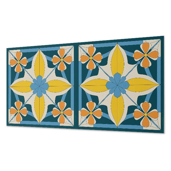 Square wall panel Floral geometric pattern