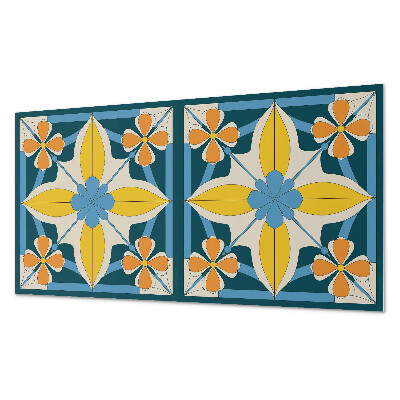 Square wall panel Floral geometric pattern