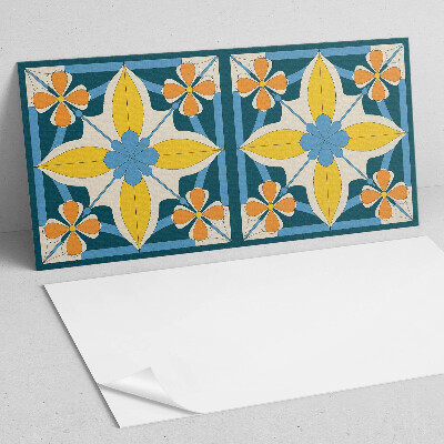 Square wall panel Floral geometric pattern