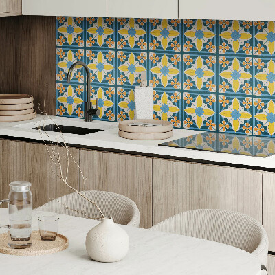 Square wall panel Floral geometric pattern