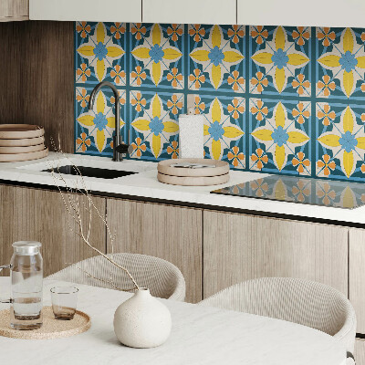 Square wall panel Floral geometric pattern