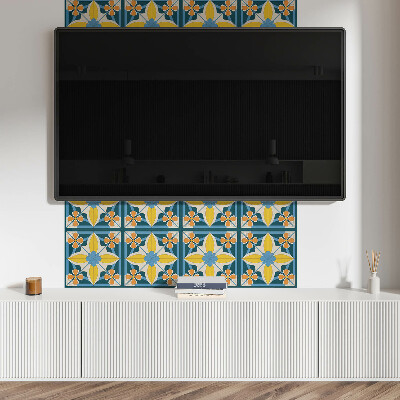 Square wall panel Floral geometric pattern