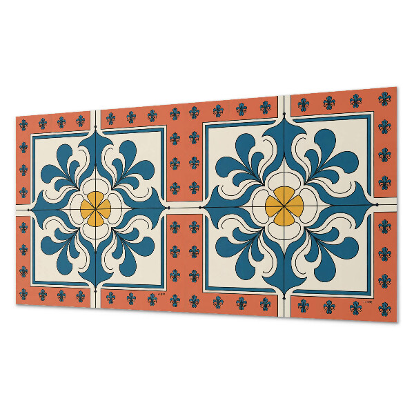 Square tv wall panel Folk pattern with flowers