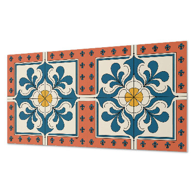 Square tv wall panel Folk pattern with flowers