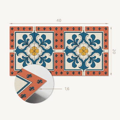 Square tv wall panel Folk pattern with flowers