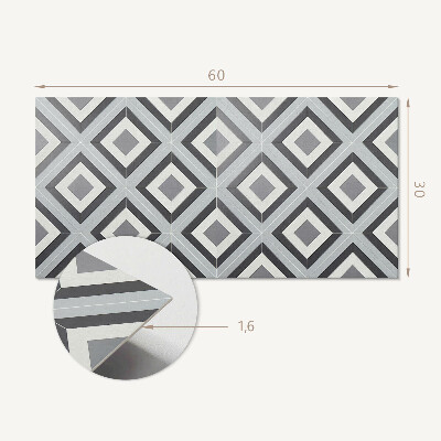 Square tv wall panel Geometric rhombus pattern