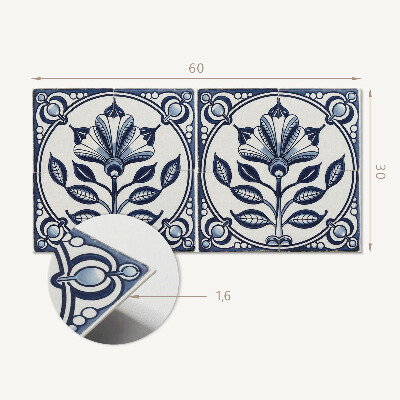 Square wall panel Floral pattern on the tile