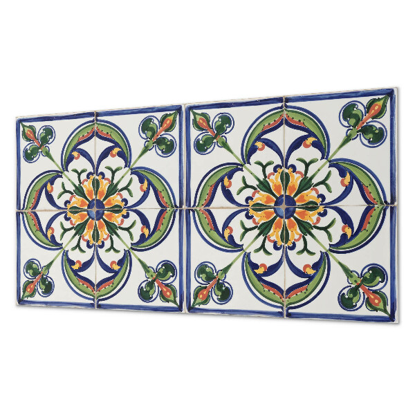 Square tv wall panel Floral pattern on the tile