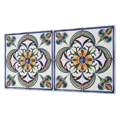 Square tv wall panel Floral pattern on the tile