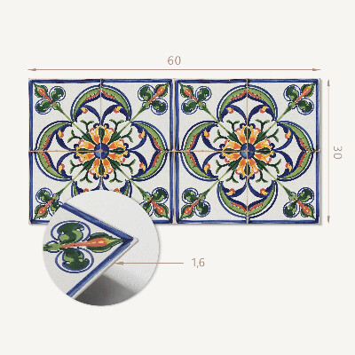 Square tv wall panel Floral pattern on the tile