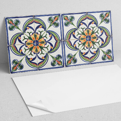 Square tv wall panel Floral pattern on the tile