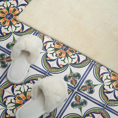 Square tv wall panel Floral pattern on the tile
