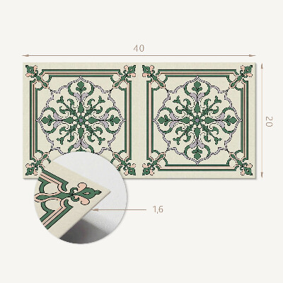 Square tv wall panel Floral pattern with ornaments