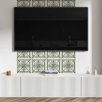 Square tv wall panel Floral pattern with ornaments
