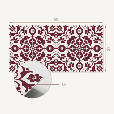 Square tv wall panel Floral pattern with ornaments