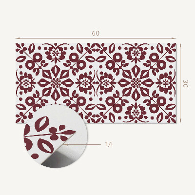Square wall panel Floral pattern with leaves