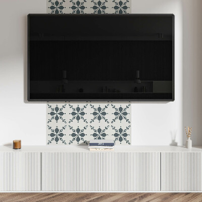 Square tv wall panel Ornamental pattern with leaves