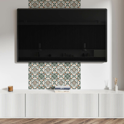 Square tv wall panel Floral pattern with leaves