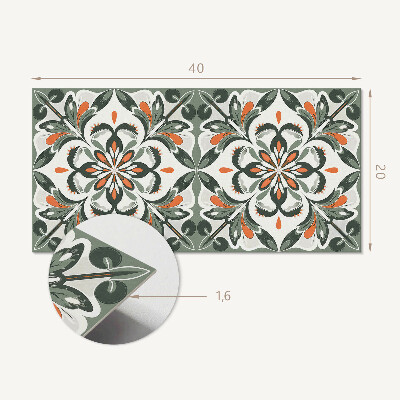 Square tv wall panel Floral pattern with leaves