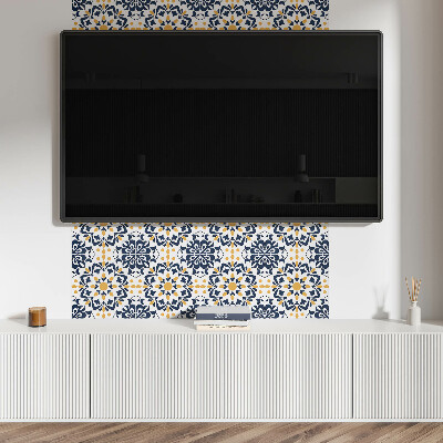 Square tv wall panel Floral mandala pattern
