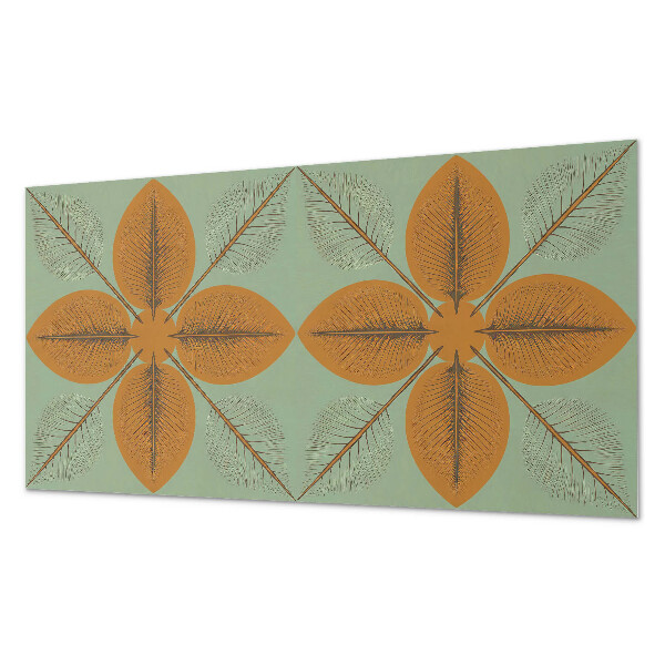 Square wall panel Leaves in a symmetrical pattern