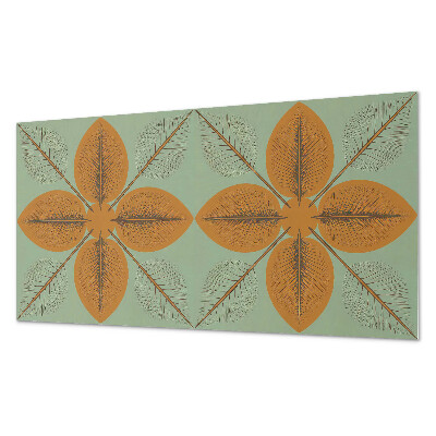 Square wall panel Leaves in a symmetrical pattern