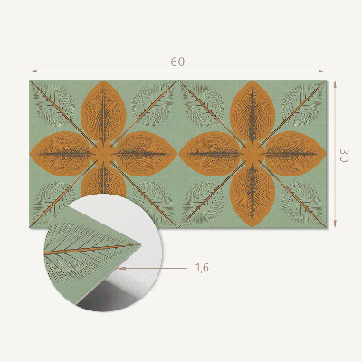Square wall panel Leaves in a symmetrical pattern
