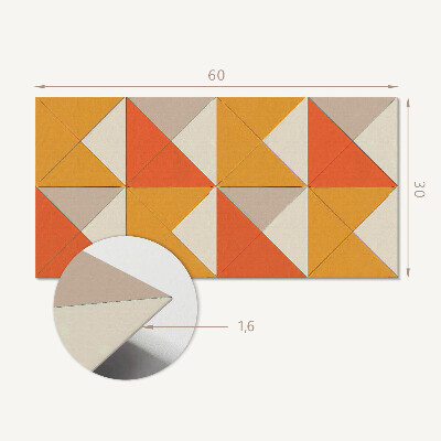 Square tv wall panel Geometric triangles in the arrangement