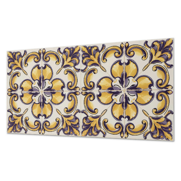 Square tv wall panel Pattern with floral motifs