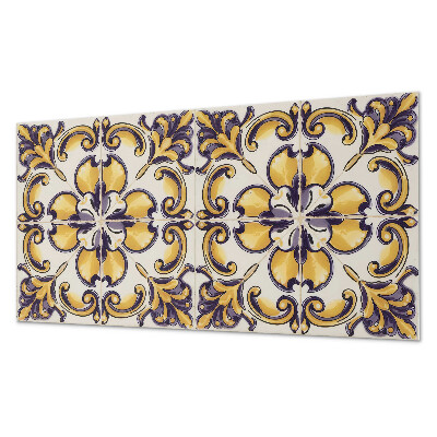Square tv wall panel Pattern with floral motifs