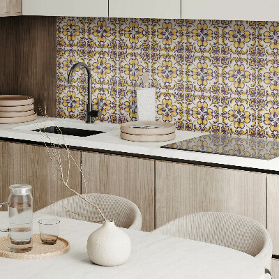 Square tv wall panel Pattern with floral motifs