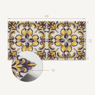 Square tv wall panel Pattern with floral motifs