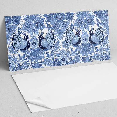 Square wall panel Pattern with birds and flowers