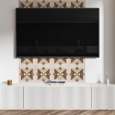 Square tv wall panel Mosaic pattern with ornaments