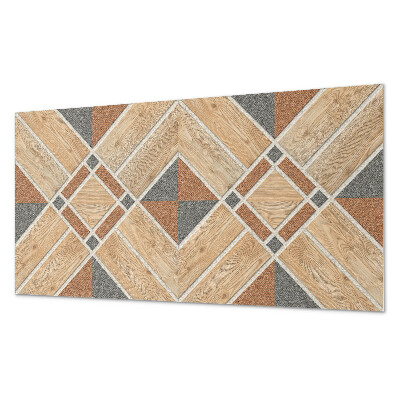 Square wall panel Geometric pattern with wood