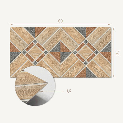 Square wall panel Geometric pattern with wood