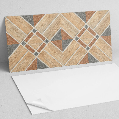 Square wall panel Geometric pattern with wood
