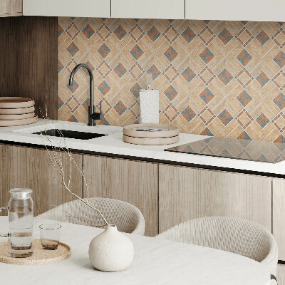 Square wall panel Geometric pattern with wood